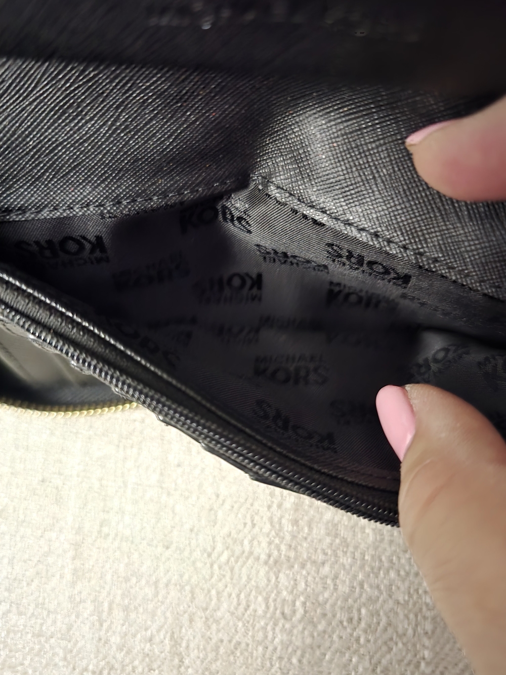 Michael Kors Fulton Black Pebbled Leather Zip-Around Wallet - Picture 11 of 11